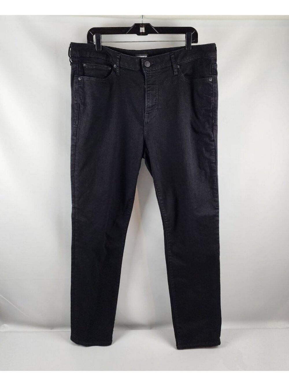 Express Jeans Mens 36x31 NYC Slim Black Hyper Stretch
